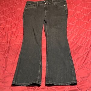 White House Black Market Black Flared Wide-Leg Jeans